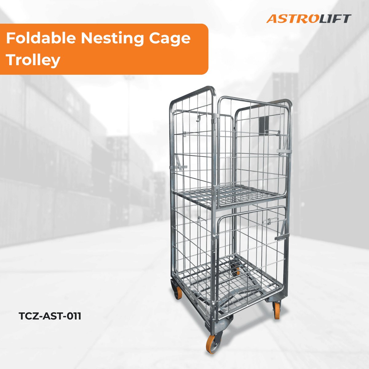 Buy Cage Trolley (Dual Door - Nest in Cage Trolley from Astrolift NZ